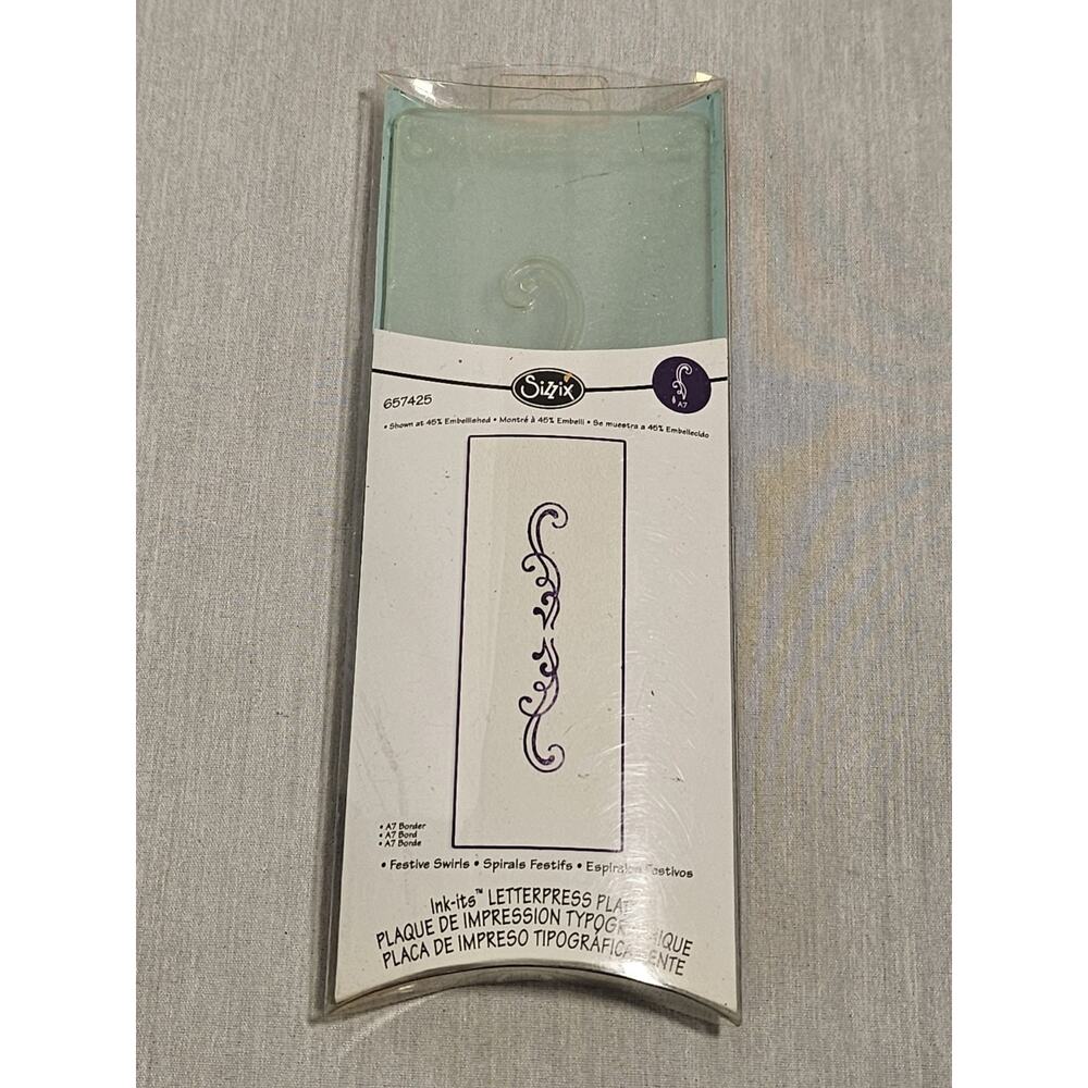 Sizzix Ink-its Letterpress Plate - Festive Swirls #657425